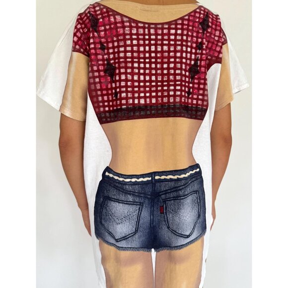 90s vintage womens body graphic novelty funny beach vacation coverup tee shirt - Picture 7 of 9